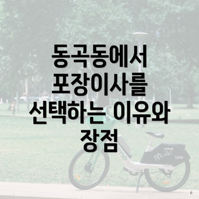 동곡동에서 포장이사를 선택하는 이유와 장점