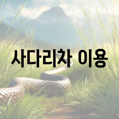 사다리차 이용