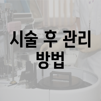 시술 후 관리 방법