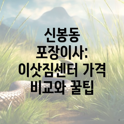 신봉동 포장이사: 이삿짐센터 가격 비교와 꿀팁