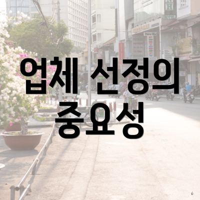 업체 선정의 중요성