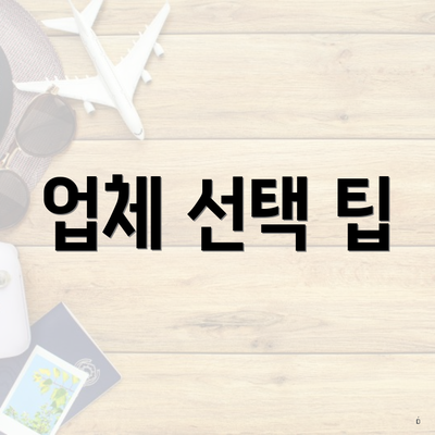 업체 선택 팁