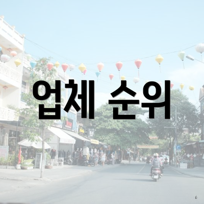 업체 순위