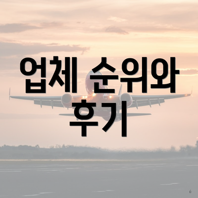 업체 순위와 후기