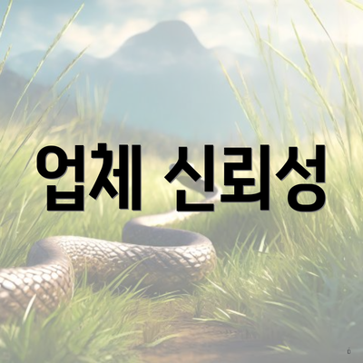 업체 신뢰성