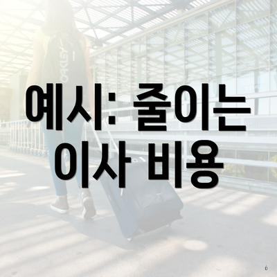예시: 줄이는 이사 비용