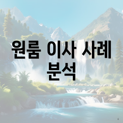 원룸 이사 사례 분석