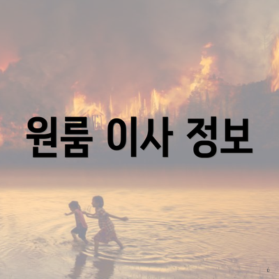 원룸 이사 정보