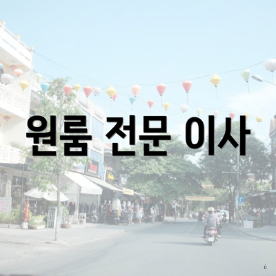 원룸 전문 이사