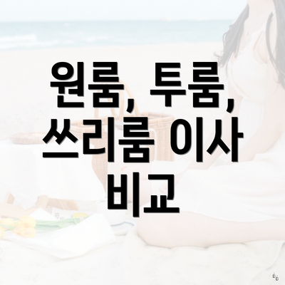 원룸, 투룸, 쓰리룸 이사 비교