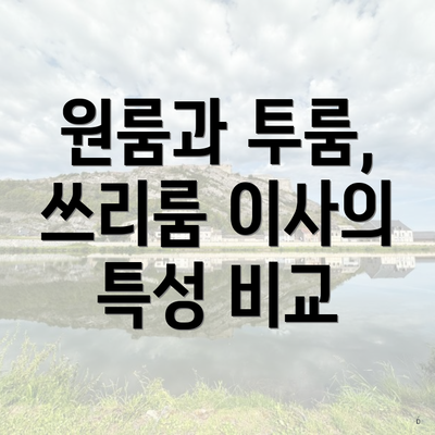 원룸과 투룸, 쓰리룸 이사의 특성 비교