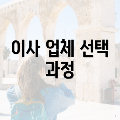 이사 업체 선택 과정
