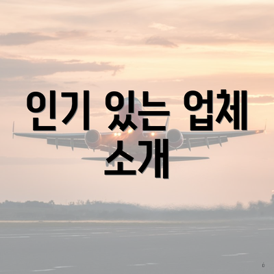 인기 있는 업체 소개