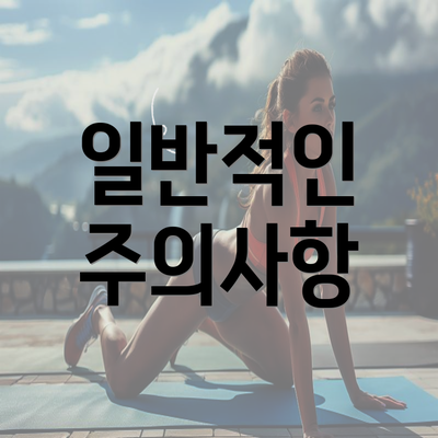 일반적인 주의사항