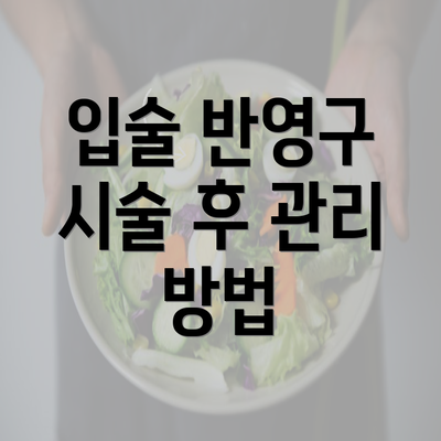 입술 반영구 시술 후 관리 방법
