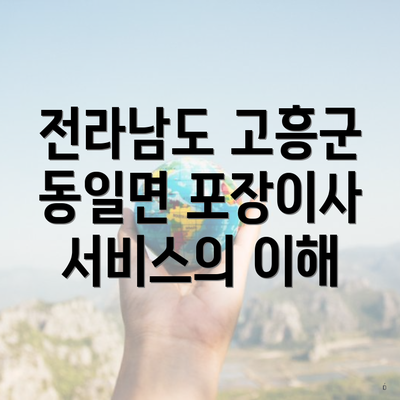 전라남도 고흥군 동일면 포장이사 서비스의 이해