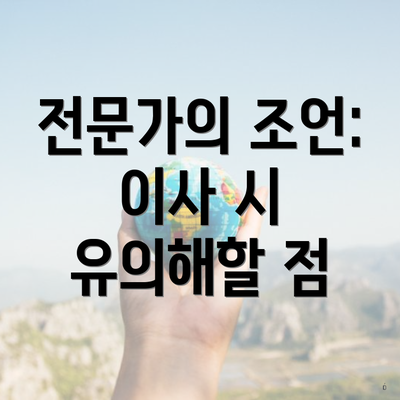 전문가의 조언: 이사 시 유의해할 점