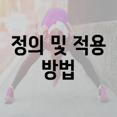 정의 및 적용 방법