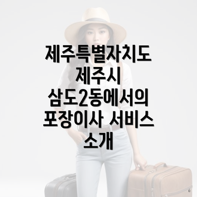 제주특별자치도 제주시 삼도2동에서의 포장이사 서비스 소개