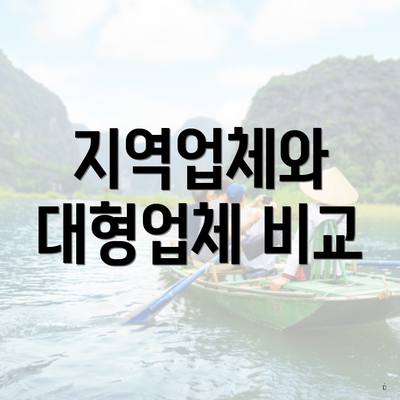 지역업체와 대형업체 비교