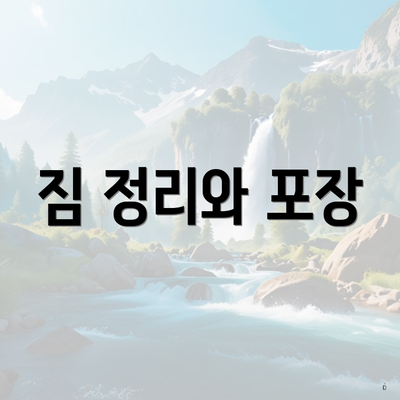 짐 정리와 포장