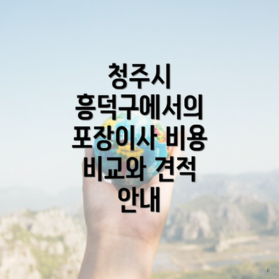 청주시 흥덕구에서의 포장이사 비용 비교와 견적 안내