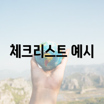 체크리스트 예시