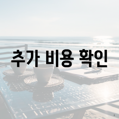 추가 비용 확인