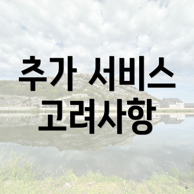 추가 서비스 고려사항