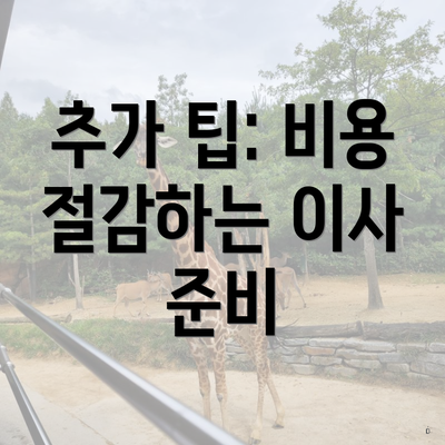 추가 팁: 비용 절감하는 이사 준비