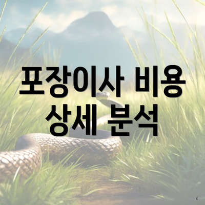 포장이사 비용 상세 분석