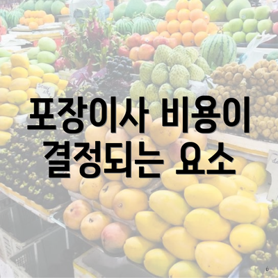 포장이사 비용이 결정되는 요소
