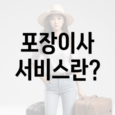 포장이사 서비스란?