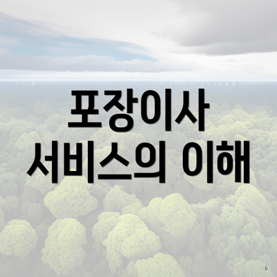 포장이사 서비스의 이해