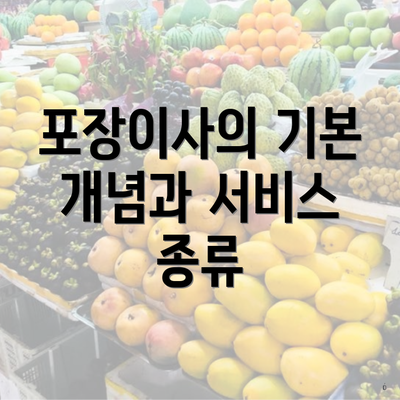 포장이사의 기본 개념과 서비스 종류