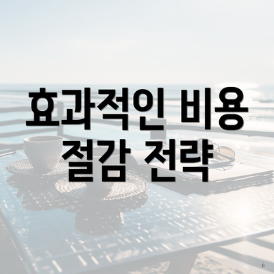 효과적인 비용 절감 전략