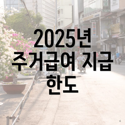 2025년 주거급여 지급 한도