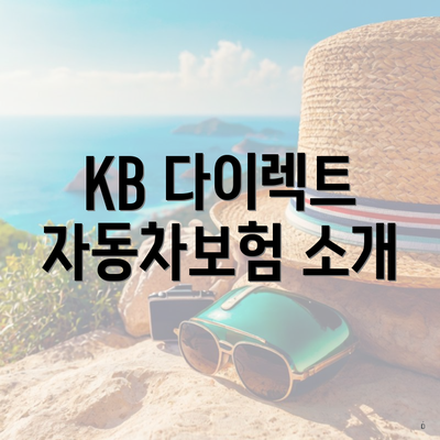 KB 다이렉트 자동차보험 소개