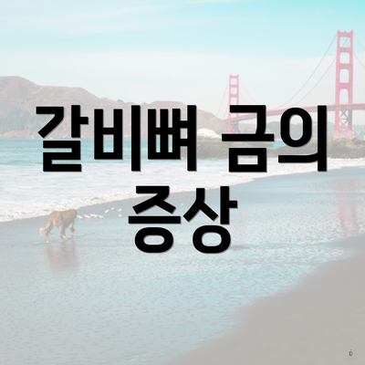 갈비뼈 금의 증상