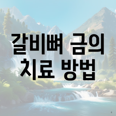갈비뼈 금의 치료 방법