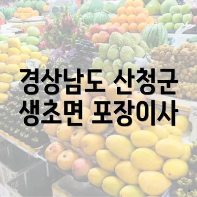 경상남도 산청군 생초면 포장이사