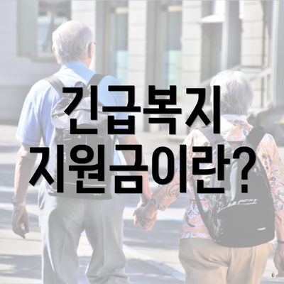 긴급복지 지원금이란?