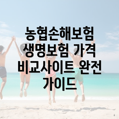 농협손해보험 생명보험 가격 비교사이트 완전 가이드