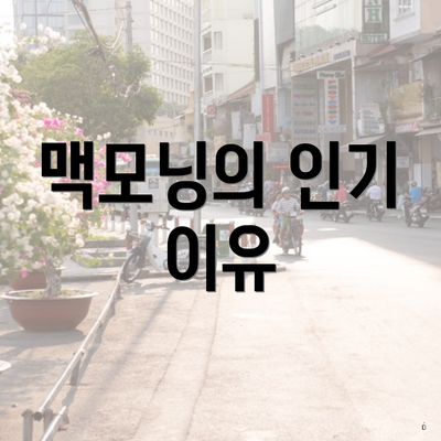 맥모닝의 인기 이유