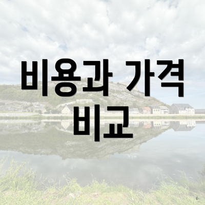 비용과 가격 비교