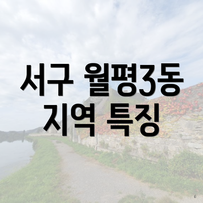 서구 월평3동 지역 특징