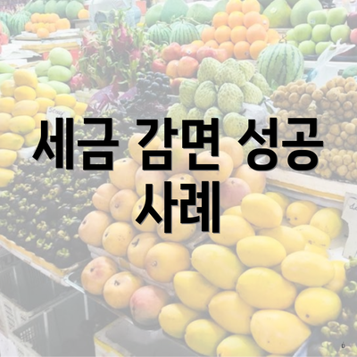 세금 감면 성공 사례