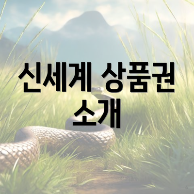 신세계 상품권 소개