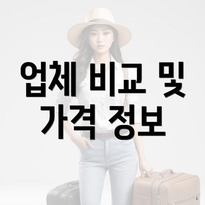 업체 비교 및 가격 정보