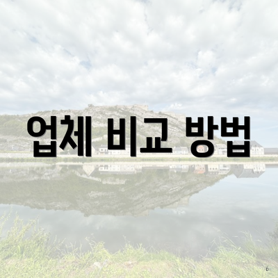 업체 비교 방법